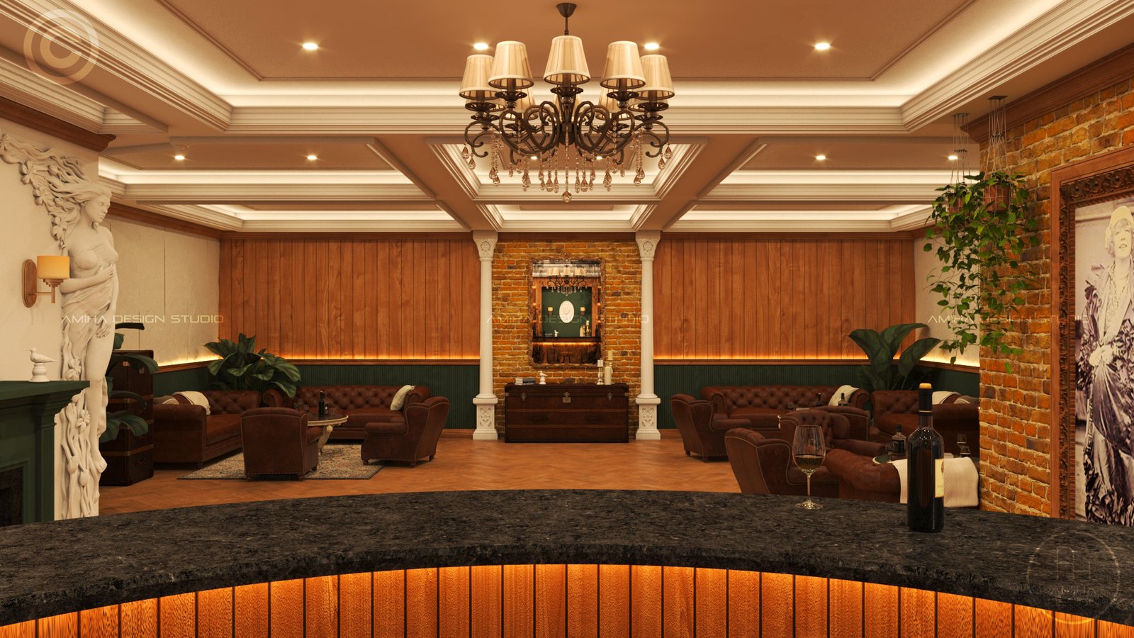 Completed home interior, sample project photograph